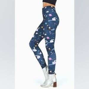 Blackmilk Pugs on swans toastie leggings